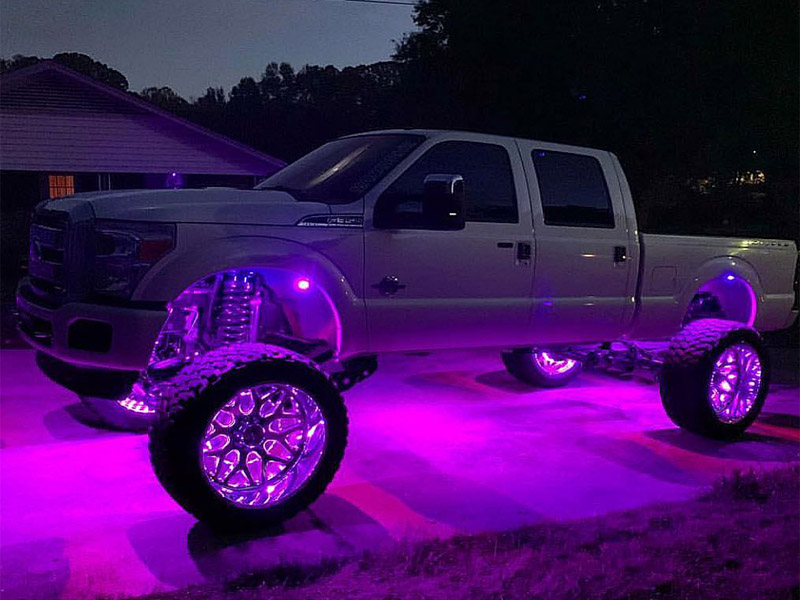 purple wheel lights for truck