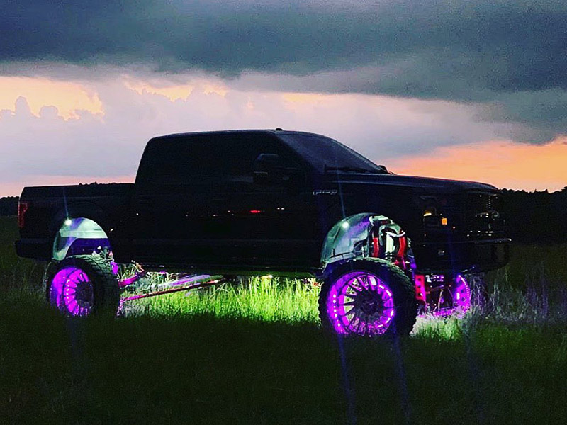 purple wheel lights