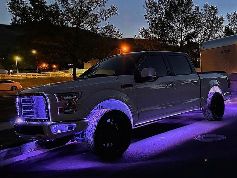 purple car accent lights